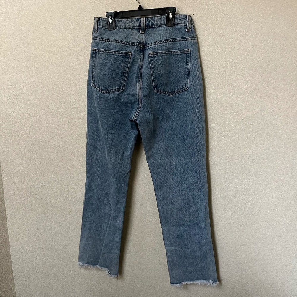SUPERDOWN x REVOLVE | Straight Leg Marilyn Frayed Hem Jean Medium Wash | Size 28 - Picture 6 of 9